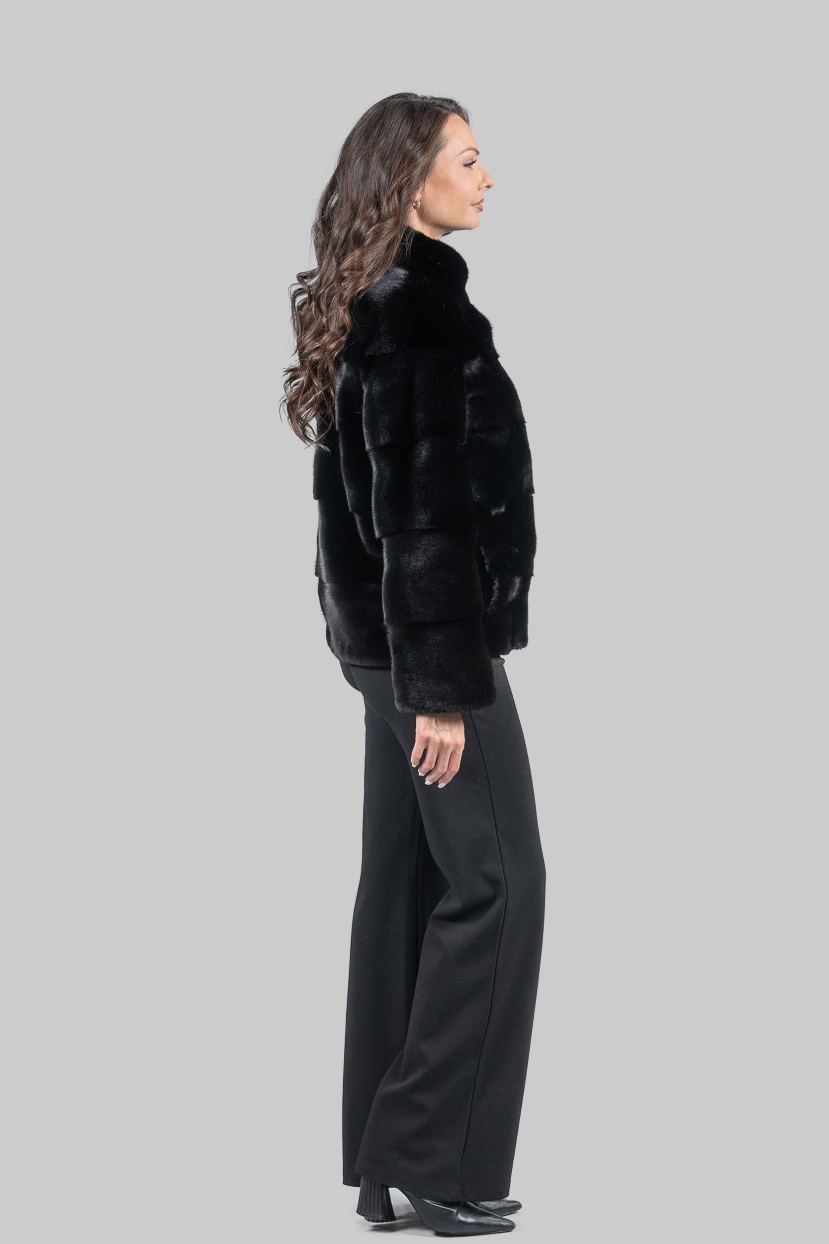Blackglama Mink Jacket with Stand Collar