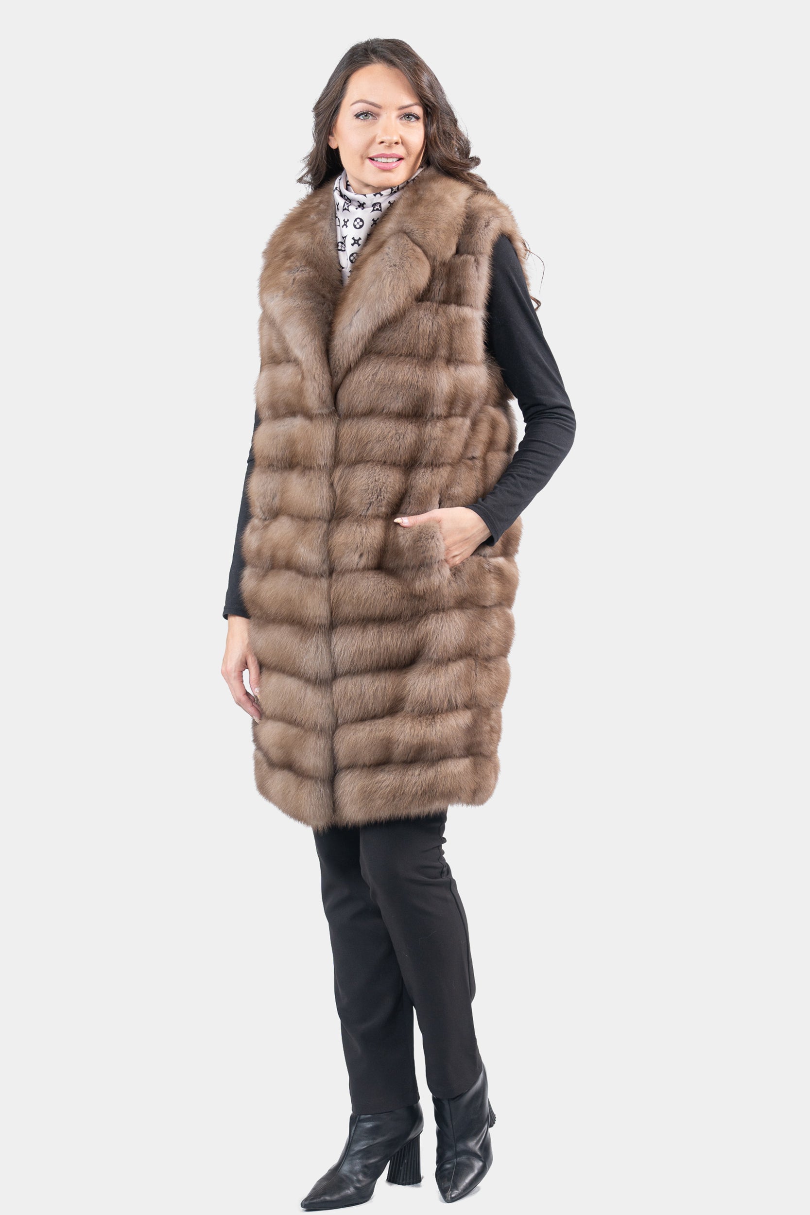 Graphite Baumarten Vest with Notch Collar