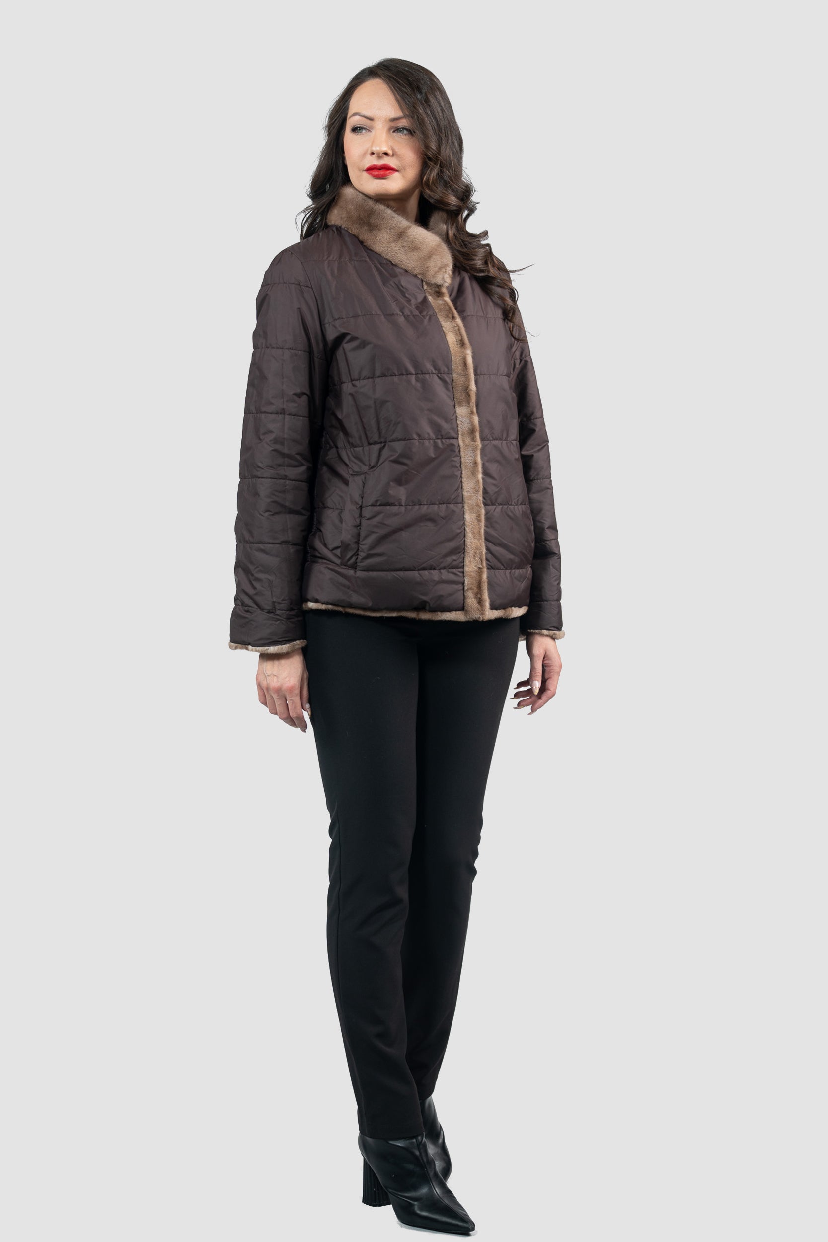 Reversible Pastel Mink Pieced Jacket