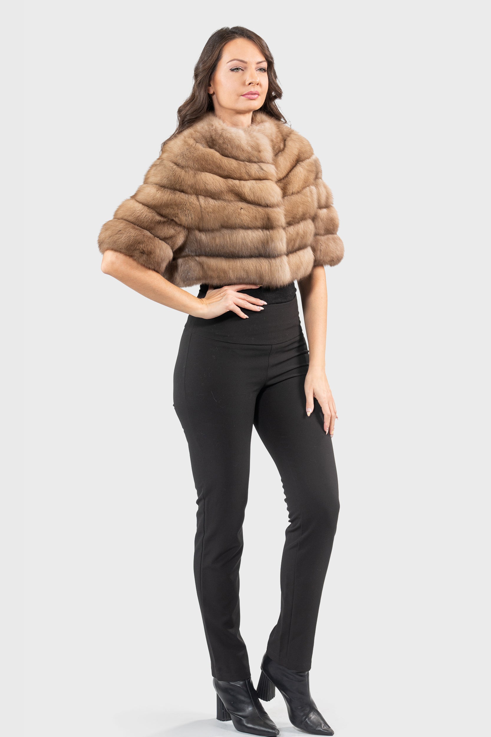 Graphite Russian Sable Short Jacket