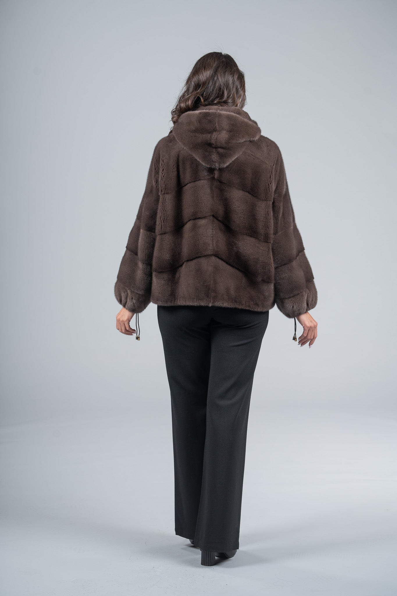 Wood Mink Jacket with Hood